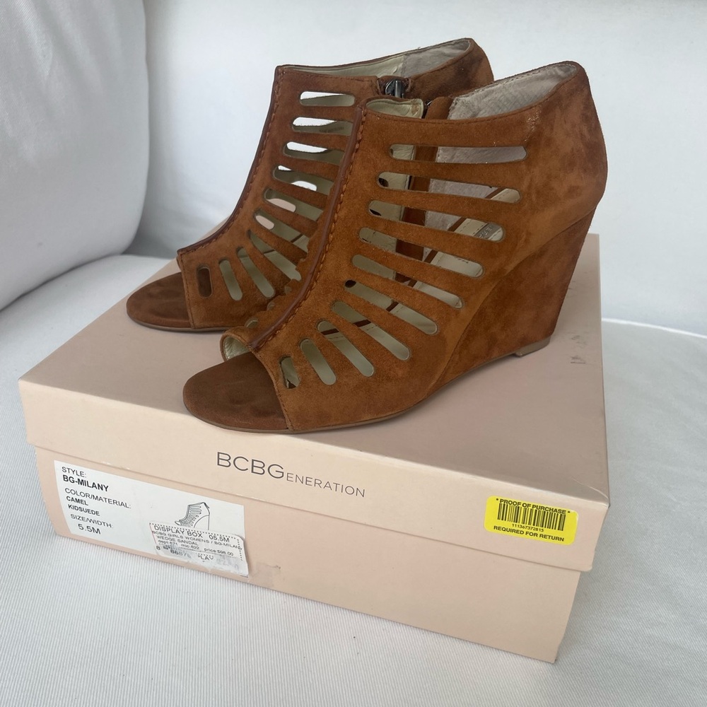 BCBGeneration Suede Wedge Booties